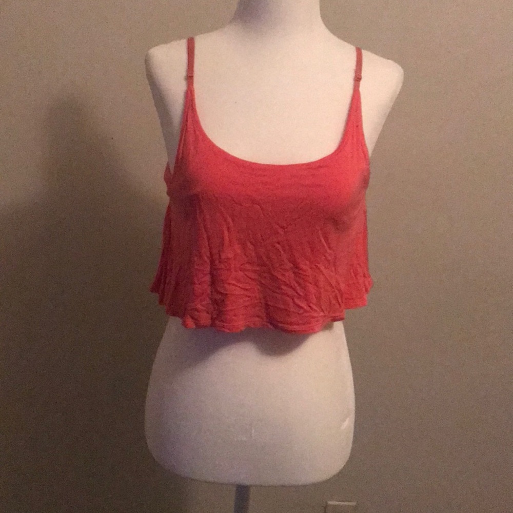 Coral colored summer belly crop top